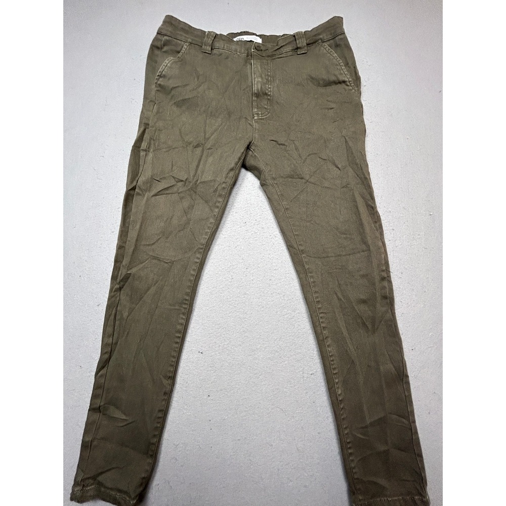 Zara Chino Pants Cotton Twill Olive Green EU 44 USA 34 Mens